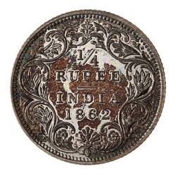 Proof Coin - 1/4 Rupee, India, 1862
