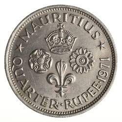 Coin - 1/4 Rupee, Mauritius, 1971