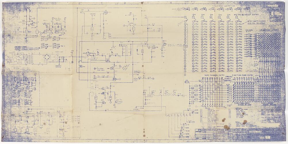Blueprint - Friden, Flexowriter, Schematic Wiring Diagram, 1955-1964