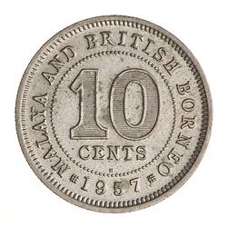 Coin - 10 Cents, Malaya & British Borneo, 1957