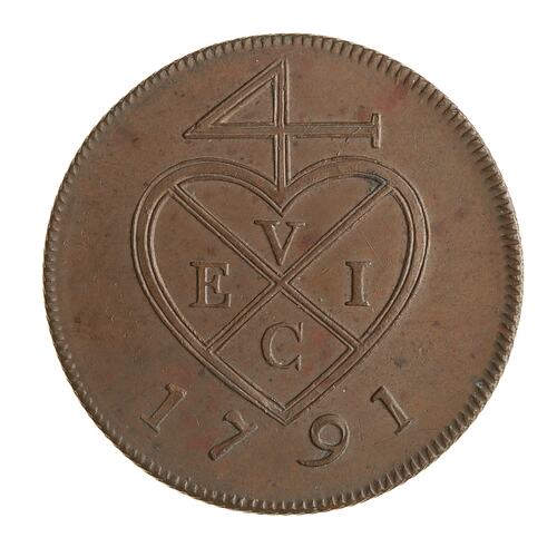 Coin - 1 Pice, Bombay Presidency, India, 1791