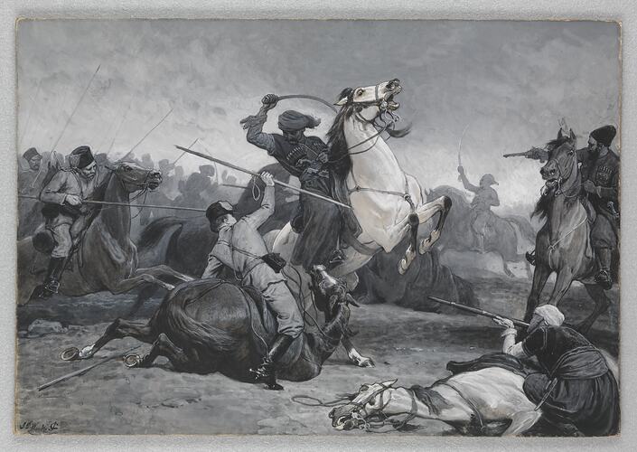 Painting - 'Encounter Between Cossacks and Bashi-Bazouks', John Charlton RA & JD Watson, England, circa 1880