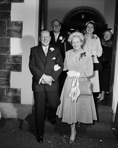 Negative - Couple Leaving Melbourne West Church, Victoria, 1958