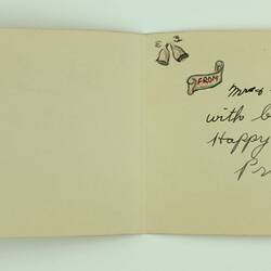 Christmas Card - Drawing of Soldier, From Mr. & Mrs. I. J Bosel & Son, circa 1943 - 1945