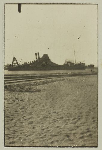 Dredging Boat in Suez Canal, Egypt, 1914-1918