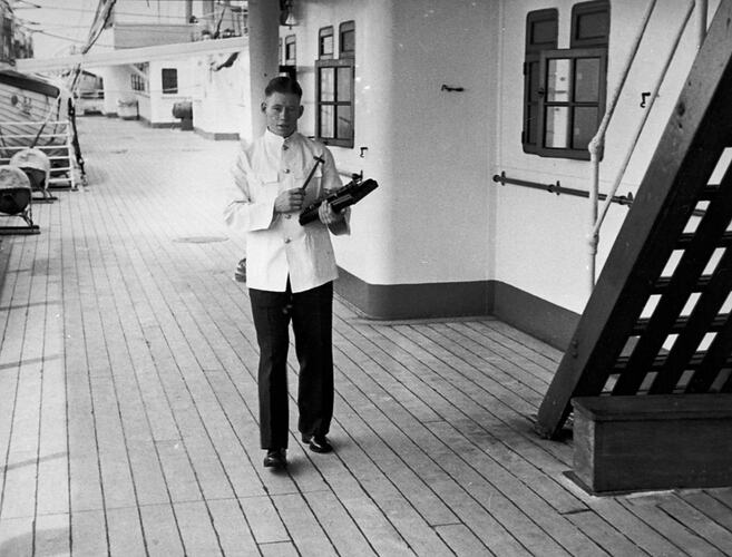 [Clearing the decks, about 1930s.]