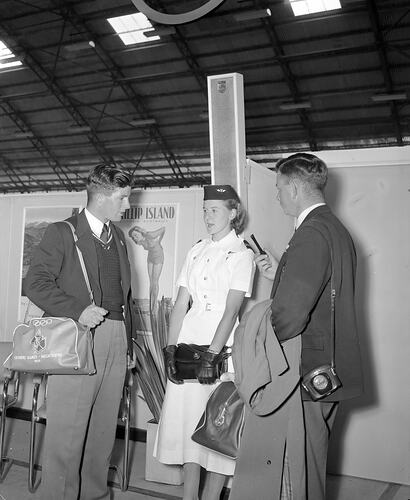 Two Olympic Athletes and an Air Stewardess, Melbourne, Victoria, 1956