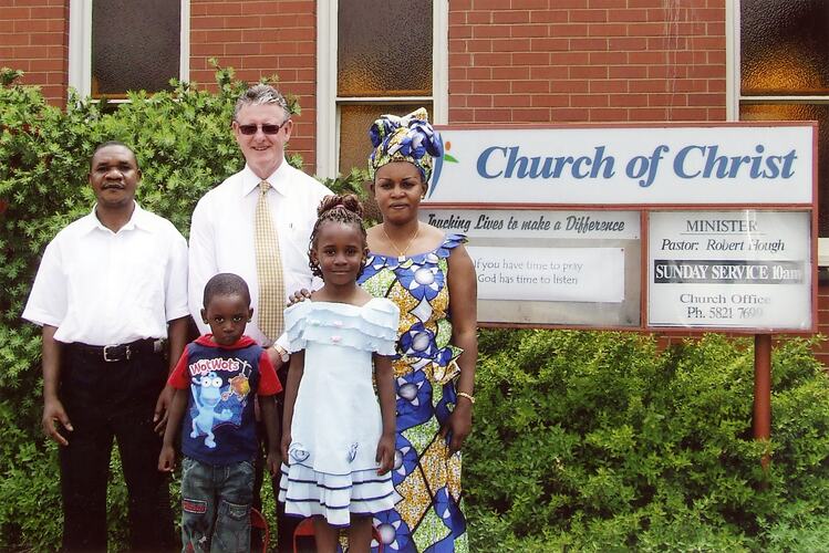 Mundabi Family & Pastor Robert Hough, Church of Christ, Shepparton