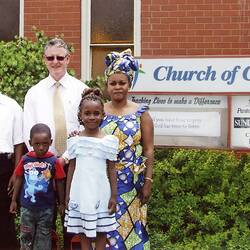 Digital Photograph - Mundabi Family & Pastor Robert Hough, Church of Christ, Shepparton, 2011