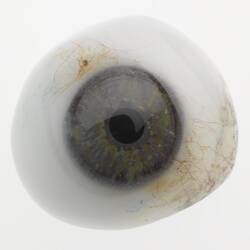 Antique Prosthetic Glass Eye, bright blue