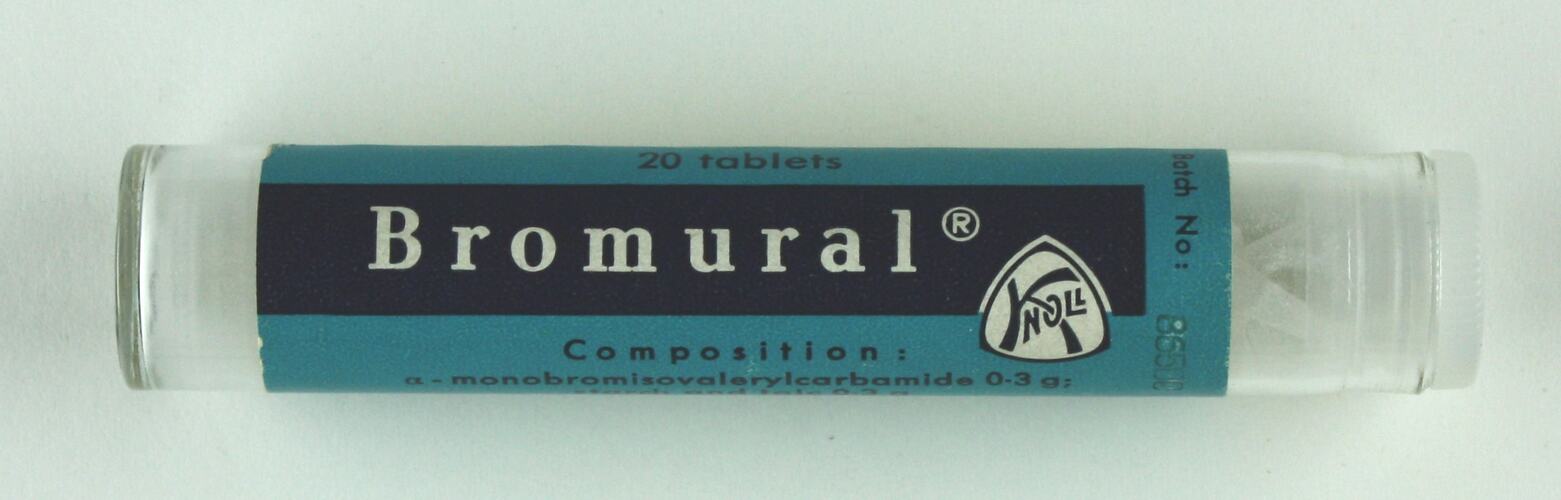 Drug - Bromural (Bromoisovalerylcarbamide), Knoll A.G. Chemical Works, circa 1950