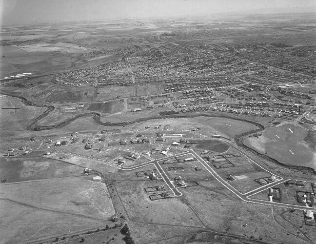 Negative - Aerial View of Essendon, Victoria, 31 Dec 1964