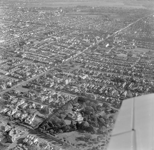 Negative - Aerial View of Como House & Garden, South Yarra, Victoria, 02 Jun 1958