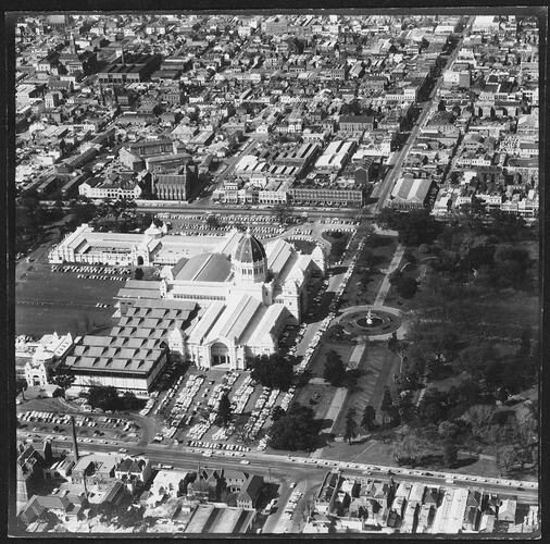 Photograph - Aerial View of the Royal Exhibition Building, Carlton, Victoria, Apr 1962
