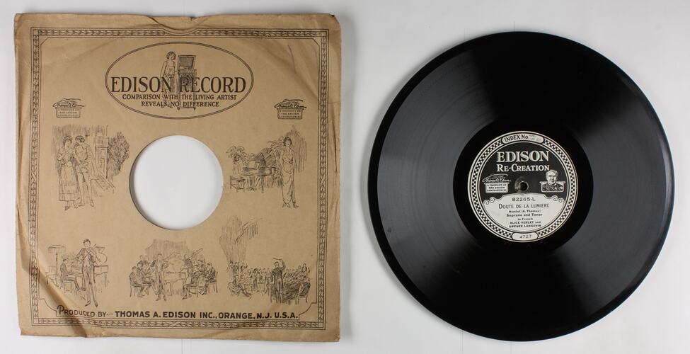 Disc Recording - Edison, Double-Sided, 'Doute De La Lumiere' & 'Les Filles De Cadix', 1919-1929