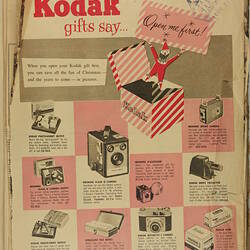 Scrapbook - Kodak Australasia Pty Ltd, Advertising Clippings, 'Weekly Magazines and Publications', Coburg, 1955-1958