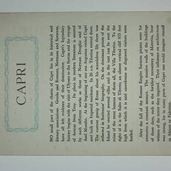 Booklet - 'Capri',  Orient Line, 1955