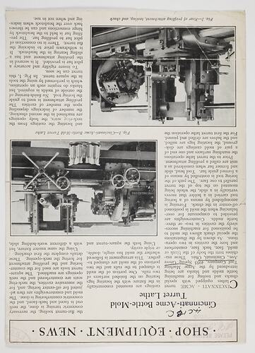 Article and photographic images of turret lathes.