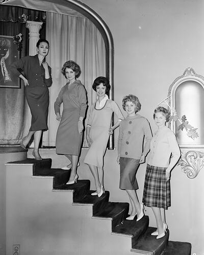 Australian Wool Board, Female Models on Stage, Melbourne, 27 Aug 1959