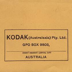 Envelope - Kodak Australasia Pty Ltd