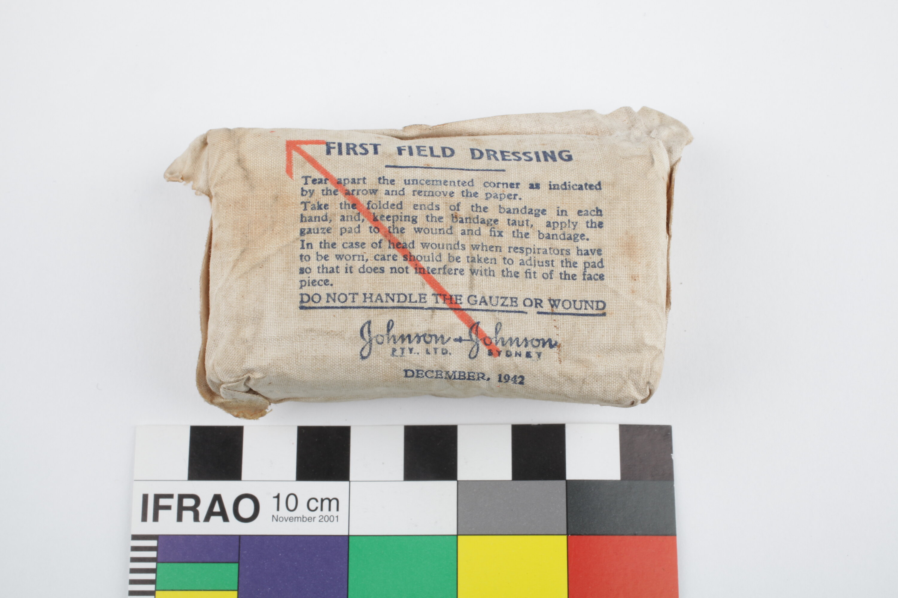 Bandage - 'First Field Dressing', Johnson & Johnson, Dec 1942