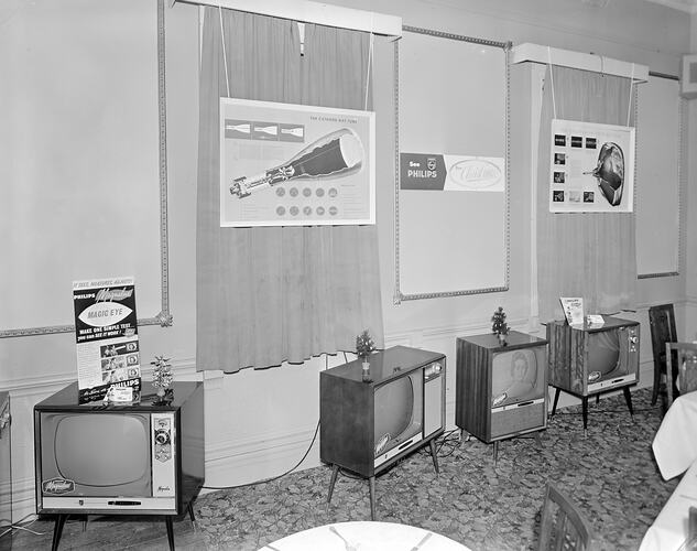 Philips Electrical Industries, Television Exhibition, Esplanade Hotel, St Kilda, Victoria, 09 Nov 1959