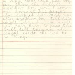 Document - Rodney Mitchell, to Dorothy Howard, Description of Chasing Game 'King', 25 Mar 1955