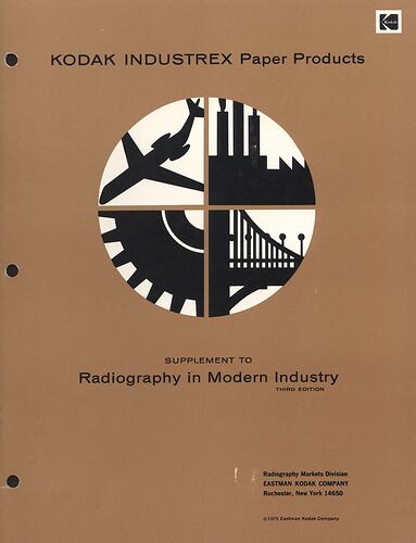 Brown cover page with illustrations in centre.