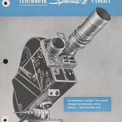 Cover page with angled photograph of camera.