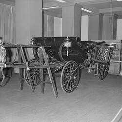 Copy Negative - Governor's State Coach ('Square Landau') on Display in Monash Hall, Science Museum, Melbourne, 1971