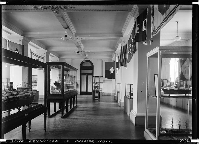 Glass Negative - Ship Exhibition in Palmer Hall, Institute of Applied Science of Victoria (Science Museum), Swanston Street, Melbourne, circa 1960s