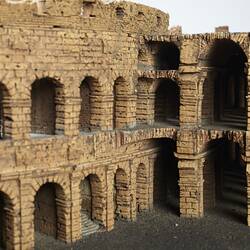 Model of Colosseum made of cork. Detail.