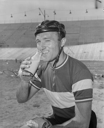 Portrait of a Male Cyclist, Melbourne, Victoria, Mar 1959