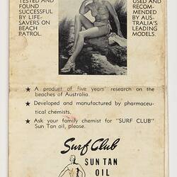 Leaflet - Swim & Sun Suits, Prudence Jane, Montrose, Victoria, circa 1955, Back