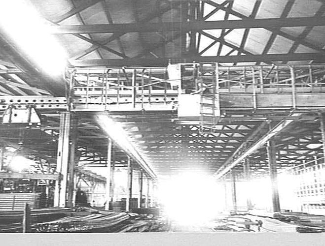 2 TON 4 MOTOR OVERHEAD ELECTRIC CRANE WITH SPECIAL TRAVERSING ... BEAM IN FROM YARD: FEB 1931