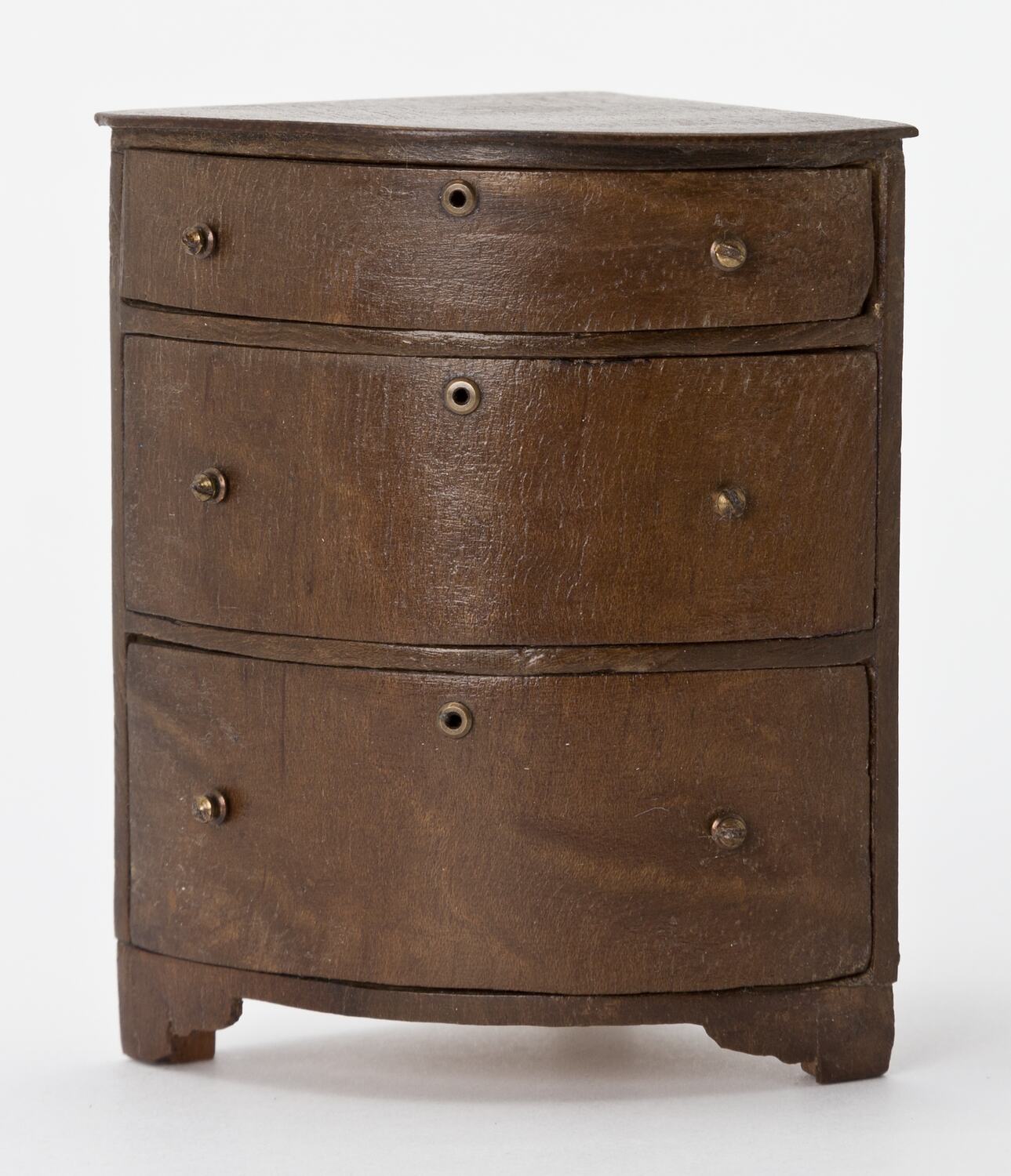 Corner Chest of Drawers Oak Bedroom, Dolls' House, 'Pendle Hall', 1940s