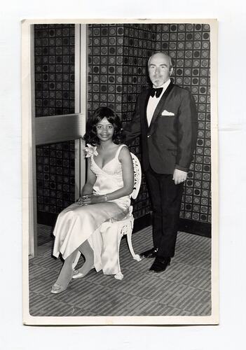 Photograph - Lindsay & Sylvia Motherwell, Formal Attire Seated, Melbourne, 1970s
