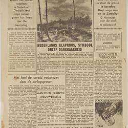 Newspaper Page - 'De Vliegende Hollander' ('The Flying Dutchman'), The Netherlands, Sep 1944