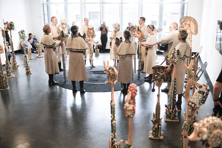 The Lost Clog Folk Ensemble Performing At Counihan Gallery, Brunswick, 2022