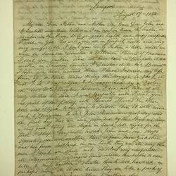 Letter - Henry Giles Onboard Clipper Ship Arabian, Liverpool, England, 17 Aug 1854