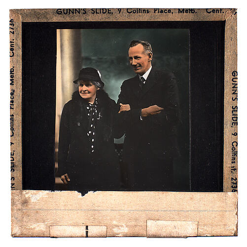 Lantern Slide - Universal Opportunity League, Man and Lady