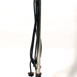 Electric floor polisher, standing.