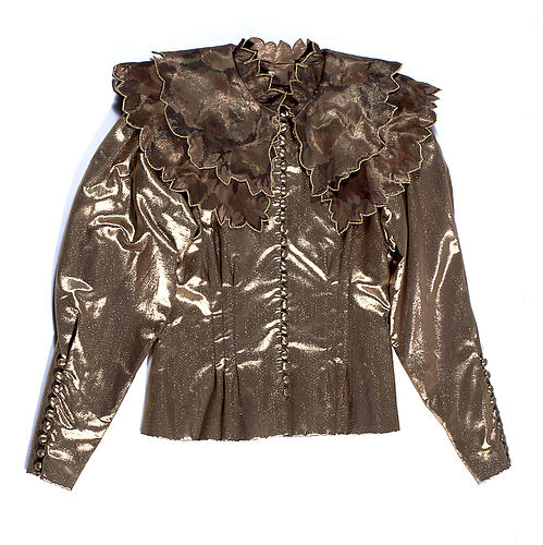 Jacket - Gold Lame with Rose Collar