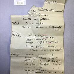 Dry stony coral specimen beside labels.