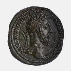 Coin - Sestertius, Emperor Commodus, Ancient Roman Empire, 184-185 AD