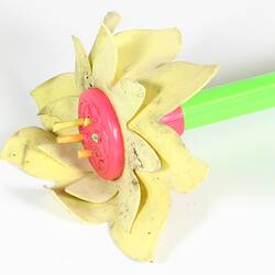Detail of hose attachment in the shape of a flower.