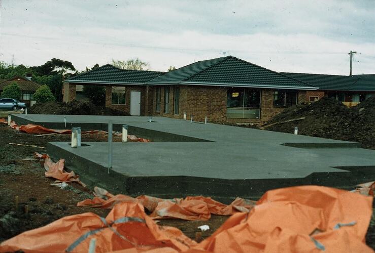 Digital Photograph - Slab for New AV Jennings 'Ironbark' House, Westmeadows, 1994