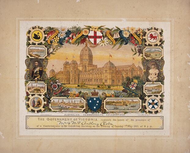 Invitation - Conversazione in the Exhibition Building, Federation Celebrations