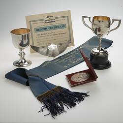 Group of awards won by champion cyclist Hubert Opperman
