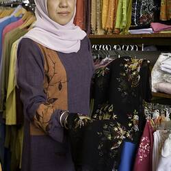 Digital Photograph - Zurlia Istiviani Usman, Displaying Clothing, House of EMAAN Store, Sydney Road, Brunswick, 2007